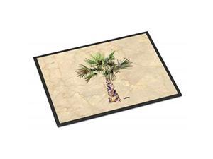 caroline's treasures 8480jmat palm tree indoor or outdoor mat, 24" x 36", multicolor
