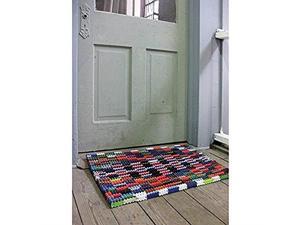 reclaimed flipflop door mat rectangle welcome mat  easy clean durable sturdy