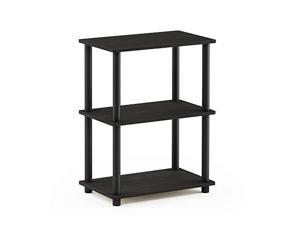furinno turnntube no tool 3tier storage shelf, narrow, french oak grey/black