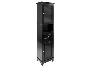 winsome wood alps tall cabinet with glass door and drawer