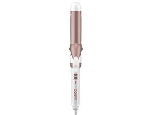 conair double ceramic curling iron, 1.25 inch curling iron, white/rose gold conair double ceramic curling iron, 1.25 inch curling iron, white/rose gold