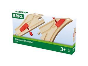 brio world  33344 mechanical switches | 2 piece wooden train tracks for kids ages 3 and up
