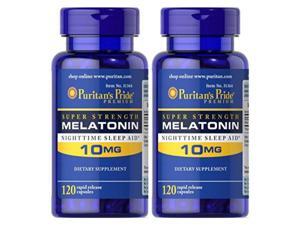 puritan's pride super strength rapid release capsules melatonin 10 mg 2 bottles each of 120 count puritan's pride super strength rapid release capsules melatonin 10 mg 2 bottles each of 120 count