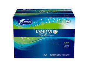 tampax pearl unscented tampons, super absorbency pack of 2, 192 total