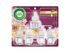 air wick plug in scented oil 5 refills, summer delights, 5x0.67oz, essential oils, air freshener