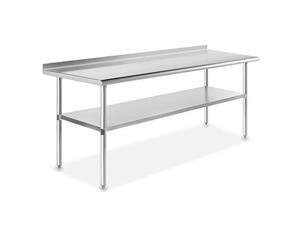 Gridmann Nsf Stainless Steel Commercial Kitchen Prep Work Table W Backsplash 30 In X 72 In Newegg Com
