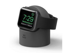 elago w2 stand dark grey compatible with apple watch series 5 series 4 series 3 2 1  44mm 42mm 40mm 38mm supports nightstand mode cable management scratchfree silicone