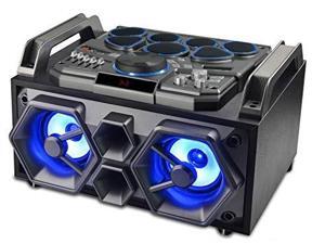 sylvania bluetooth lightup speaker and dj system with drum kit sylvania bluetooth lightup speaker and dj system with drum kit