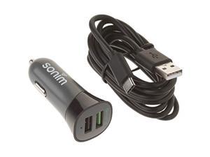 Sonim Car Charger Dual USB Qualcomm 3.0 with Type-C Charging Cable 5ft for XP8/XP5s Car Chargers