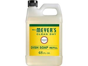 mrs. meyer's liquid dish soap refill, honeysuckle, 48 oz pack  1