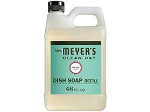 mrs. meyer's liquid dish soap refill, basil, 48 oz pack  1