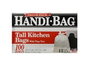 handibag hab6fk100 super value pack, 13 gallon,0.6 milliliters, 1 ft x 11 in, white box of 100 handibag hab6fk100 super value pack, 13 gallon,0.6 milliliters, 1 ft x 11 in, white box of 100