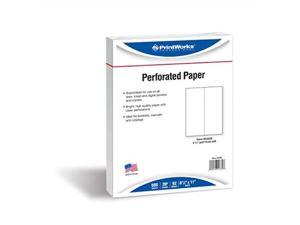 printworks professional perforated paper for menus, booklets, forms and more, 8.5 x 11, 20 lb, 1 vertical perf 4.25" from left, 500 sheets, white 04339
