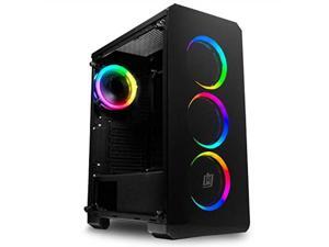 deco gear midtower pc gaming computer case 3sided tempered glass and led lighting miniitx, microatx, atx includes 4 120mm double ring fans w/expansion for more, 7 expansion slots, 4 drives deco gear midtower pc gaming computer case 3sided tempered glass and led lighting miniitx, microatx, atx includes 4 120mm double ring fans w/expansion for more, 7 expansion slots, 4 drives