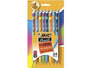 bic xtrastrong mechanical pencil, colorful barrel, thick point 0.9mm, 24count mplwp241