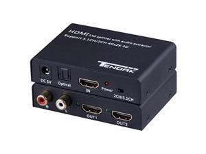 tendak 1x2 4k hdmi splitter with hdmi audio extractor + optical and r/l audio output powered splitter 1 in 2 out signal distributor support 3d for ps4 xbox one dvd bluray player hd tv projector tendak 1x2 4k hdmi splitter with hdmi audio extractor + optical and r/l audio output powered splitter 1 in 2 out signal distributor support 3d for ps4 xbox one dvd bluray player hd tv projector