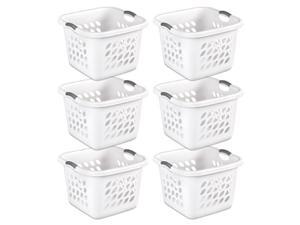 sterilite 12178006 1.5 bushel/53 liter ultra square laundry basket, white basket w/ titanium inserts, 6pack sterilite 12178006 1.5 bushel/53 liter ultra square laundry basket, white basket w/ titanium inserts, 6pack