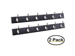 birdrock home hook coat and hat rack 2 pack 6 hooks 27 inches wall mount decorative home storage entryway foyer hallway bathroom bedroom rail satin nickel hooks black pine bathroom birdrock home hook coat and hat rack 2 pack 6 hooks 27 inches wall mount decorative home storage entryway foyer hallway bathroom bedroom rail satin nickel hooks black pine bathroom