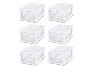 sterilite 20518006 6 quart/5.7 liter stacking drawer, white frame with clear drawer, 6pack sterilite 20518006 6 quart/5.7 liter stacking drawer, white frame with clear drawer, 6pack