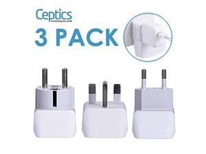 complete european travel adapter set by ceptics 2 in 1 usa to europe, germany, england, spain, italy, iceland, france, type g, e/f, type c 3 pack, safe grounded perfect for cell phones, laptops complete european travel adapter set by ceptics 2 in 1 usa to europe, germany, england, spain, italy, iceland, france, type g, e/f, type c 3 pack, safe grounded perfect for cell phones, laptops