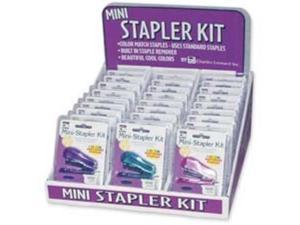 charles leonard, inc mini staplers 6 pack  1,000 staples each, colors vary