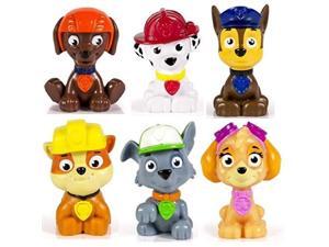 best seller kids paw patrol mini figures set of 6  rocky, zuma, skye, rubble, marshall & chase
