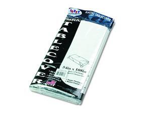 tablemate 549wh table set rectangular table cover, heavyweight plastic, 54 x 108, white, pack of 6 tablemate 549wh table set rectangular table cover, heavyweight plastic, 54 x 108, white, pack of 6