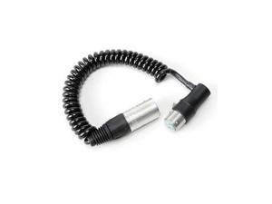 ktek 6" xlr male to xlr lowprofile angled female coiled microphone cable for boom poles