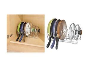 idesign classico kitchen cabinet storage organizer for skillets, pans 13", chrome idesign classico kitchen cabinet storage organizer for skillets, pans 13", chrome