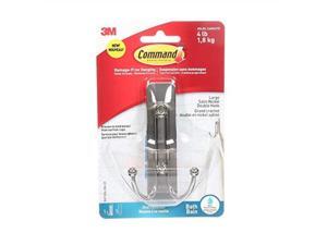command large double bath hook, satin nickel, 2hooks, 2large waterresistant strips command large double bath hook, satin nickel, 2hooks, 2large waterresistant strips