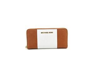 michael michael kors womens jet set travel za continental wallet, luggage/white/black, one size michael michael kors womens jet set travel za continental wallet, luggage/white/black, one size