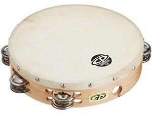 cp380 10" wood tambourine, headed, double row jingles cp380 10" wood tambourine, headed, double row jingles