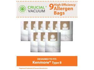 9 Kenmore Type B 85003 Allergen Bags; Fits 24196, 20-24196 and 115.2496210 Straight Extra-suction canister models & Oreck Quest MC1000 Canister Vacuums; Compare to Part # 24196, 20-24196, 634875 9 Kenmore Type B 85003 Allergen Bags; Fits 24196, 20-24196 and 115.2496210 Straight Extra-suction canister models & Oreck Quest MC1000 Canister Vacuums; Compare to Part # 24196, 20-24196, 634875
