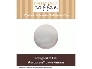 1 Crucial Coffee Washable & Reusable Coffee Filters Fit Aerobie AeroPress; Fits ALL Aerobie AeroPress Coffee & Espresso Machines; Manufactured by Crucial Coffee 1 Crucial Coffee Washable & Reusable Coffee Filters Fit Aerobie AeroPress; Fits ALL Aerobie AeroPress Coffee & Espresso Machines; Manufactured by Crucial Coffee