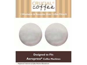 2 Crucial Coffee Washable & Reusable Coffee Filters Fit Aerobie AeroPress; Fits ALL Aerobie AeroPress Coffee & Espresso Machines; Manufactured by Crucial Coffee 2 Crucial Coffee Washable & Reusable Coffee Filters Fit Aerobie AeroPress; Fits ALL Aerobie AeroPress Coffee & Espresso Machines; Manufactured by Crucial Coffee