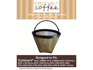 Cuisinart GTF-4 GTF4 Gold Tone Washable & Reusable Coffee Filter for Cuisinart 4-Cup Coffeemakers; Designed & Engineered by Crucial Coffee Cuisinart GTF-4 GTF4 Gold Tone Washable & Reusable Coffee Filter for Cuisinart 4-Cup Coffeemakers; Designed & Engineered by Crucial Coffee