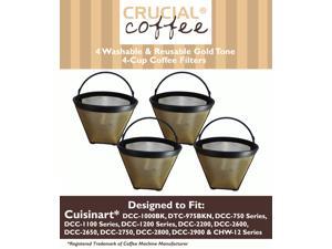 4 Cuisinart GTF-4 GTF4 Gold Tone Washable & Reusable Coffee Filter for Cuisinart 4-Cup Coffeemakers; Designed & Engineered by Crucial Coffee 4 Cuisinart GTF-4 GTF4 Gold Tone Washable & Reusable Coffee Filter for Cuisinart 4-Cup Coffeemakers; Designed & Engineered by Crucial Coffee