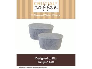 2 Krups Style F472 Charcoal Water Filters; Fits FMF, FME, 629, 619, 180, 176, 466 & 467; Designed & Engineered by Crucial Coffee 2 Krups Style F472 Charcoal Water Filters; Fits FMF, FME, 629, 619, 180, 176, 466 & 467; Designed & Engineered by Crucial Coffee