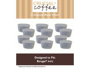 12 Krups Style F472 Charcoal Water Filters; Fits FMF, FME, 629, 619, 180, 176, 466 & 467; Designed & Engineered by Crucial Coffee 12 Krups Style F472 Charcoal Water Filters; Fits FMF, FME, 629, 619, 180, 176, 466 & 467; Designed & Engineered by Crucial Coffee