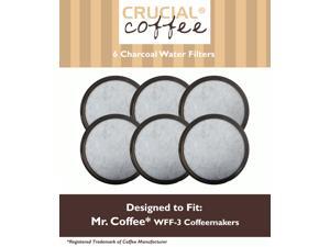 6 Mr. Coffee Charcoal Water Filters; Fits WFF-3 Coffeemakers; Compare to Part # 113035-001-000; Designed & Engineered by Crucial Coffee 6 Mr. Coffee Charcoal Water Filters; Fits WFF-3 Coffeemakers; Compare to Part # 113035-001-000; Designed & Engineered by Crucial Coffee