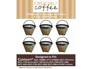 6 Cuisinart GTF-4 GTF4 Gold Tone Washable & Reusable Coffee Filter for Cuisinart 4-Cup Coffeemakers; Designed & Engineered by Crucial Coffee 6 Cuisinart GTF-4 GTF4 Gold Tone Washable & Reusable Coffee Filter for Cuisinart 4-Cup Coffeemakers; Designed & Engineered by Crucial Coffee