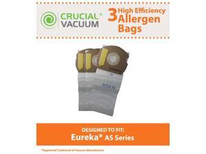 3 Eureka AS Series Micro Allergen Vacuum Bags Fits Eureka AS Airspeed Series Upright Vacuums; Compare To Part # 66655, 68155-6, 68155, 67726; Designed & Engineered By Crucial Vacuum