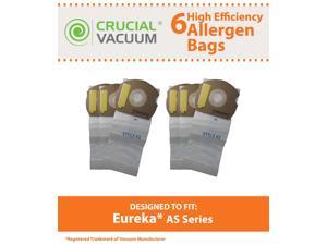 6 Eureka AS Micro Allergen Vacuum Bags Designed To Fit Eureka AS Series Upright Vacuums; Compare To Part # 66655, 68155-6, 68155, 67726; Designed & Engineered By Crucial Vacuum
