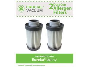 2 Eureka DCF-12 Dust Cup Filters; Fits Eureka 420 Upright Series Vacuums; Compare to Part # 62729; Designed & Engineered by Crucial Vacuum