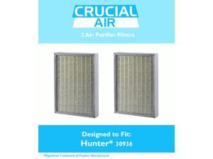 2 Think Crucial® Air Purifier Filter Compatible with Hunter ® Brand Filter Part # 30936, Models 30085,30090,30095,30105,30117,30130