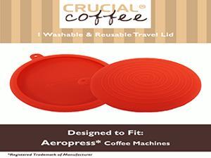Travel Cap Lid / Brewing Grip Fits Aerobie Aeropress Coffee & Espresso Maker, Red Silicone Designed & Engineered by Crucial Coffee - Travel smart and conveniently transport coffee beans, filters Travel Cap Lid / Brewing Grip Fits Aerobie Aeropress Coffee & Espresso Maker, Red Silicone Designed & Engineered by Crucial Coffee - Travel smart and conveniently transport coffee beans, filters