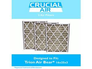 3 Trion Air Bear 16x25x3 Merv 8 Replacement Air Filters, Part # 255649-101