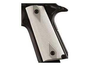 Hogue 1911 Government/Commander 3/16 Thin Grips Aluminum Checkered Brushed Gloss Clear Hogue 1911 Government/Commander 3/16 Thin Grips Aluminum Checkered Brushed Gloss Clear