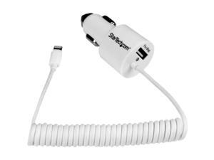 StarTech USBLT2PCARW Dual Port Car Charger w/ Apple 8-pin Lightning Connector & USB Port – High Power (21W / 4.2A) - Dual iPad Car Charger StarTech USBLT2PCARW Dual Port Car Charger w/ Apple 8-pin Lightning Connector & USB Port – High Power (21W / 4.2A) - Dual iPad Car Charger