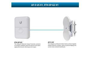 Ubiquiti airFiber5 5GHz Point-to-Point Gigabit Radio with Ethernet Surge Protector